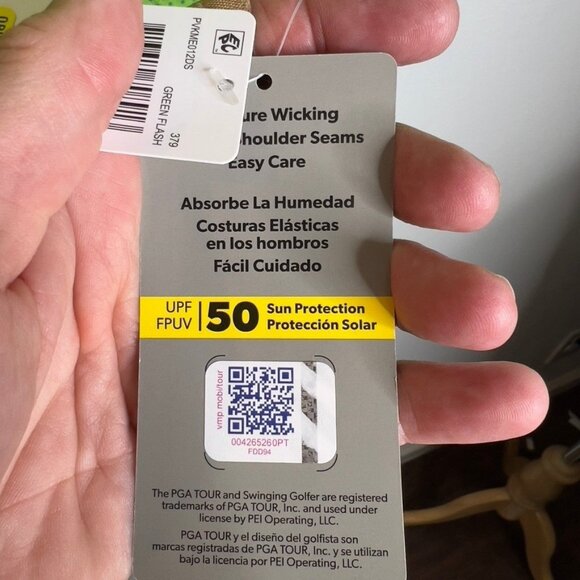 Pga Tour Mens $68 Regular Fit Short Sleeve Golf Polo Shirt Large Green Striped - Picture 5 of 9